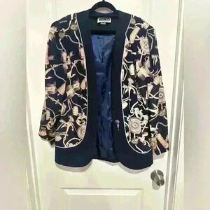 Size 14 Jo Hanna York by Joan Davis navy blue blazer vintage
